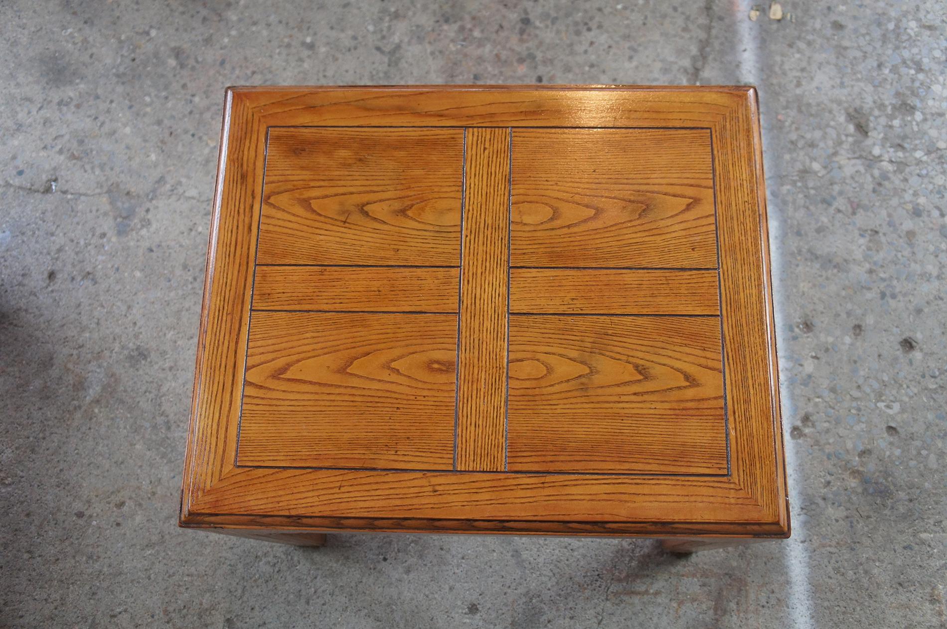 1970s Henredon Four Centuries French Country Rectangular Oak Side End Table Vtg For Sale 3