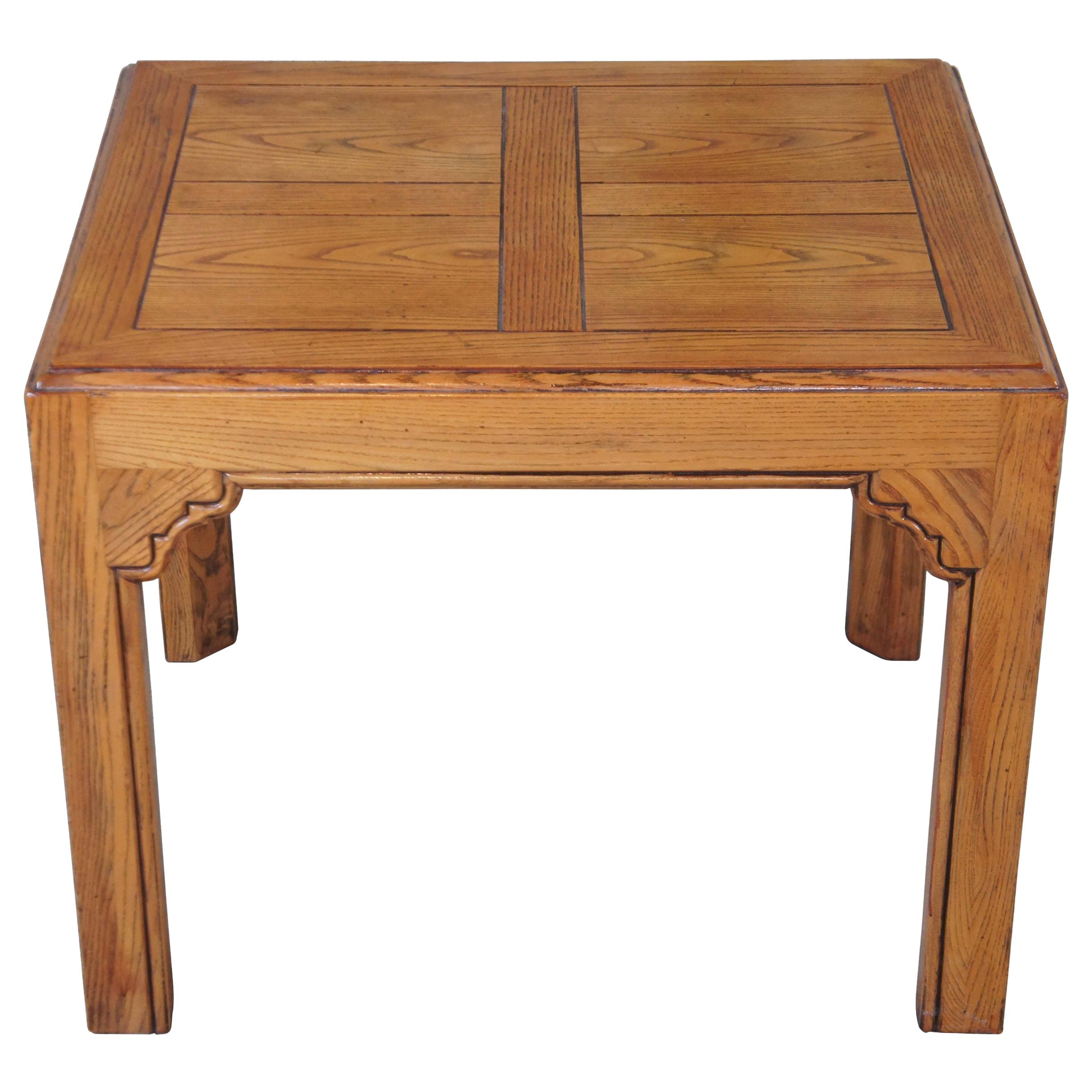 1970s Henredon Four Centuries French Country Rectangular Oak Side End Table Vtg For Sale