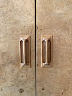 1970s Henredon Scene Two Vintage Burled Wood Armoires - Pair