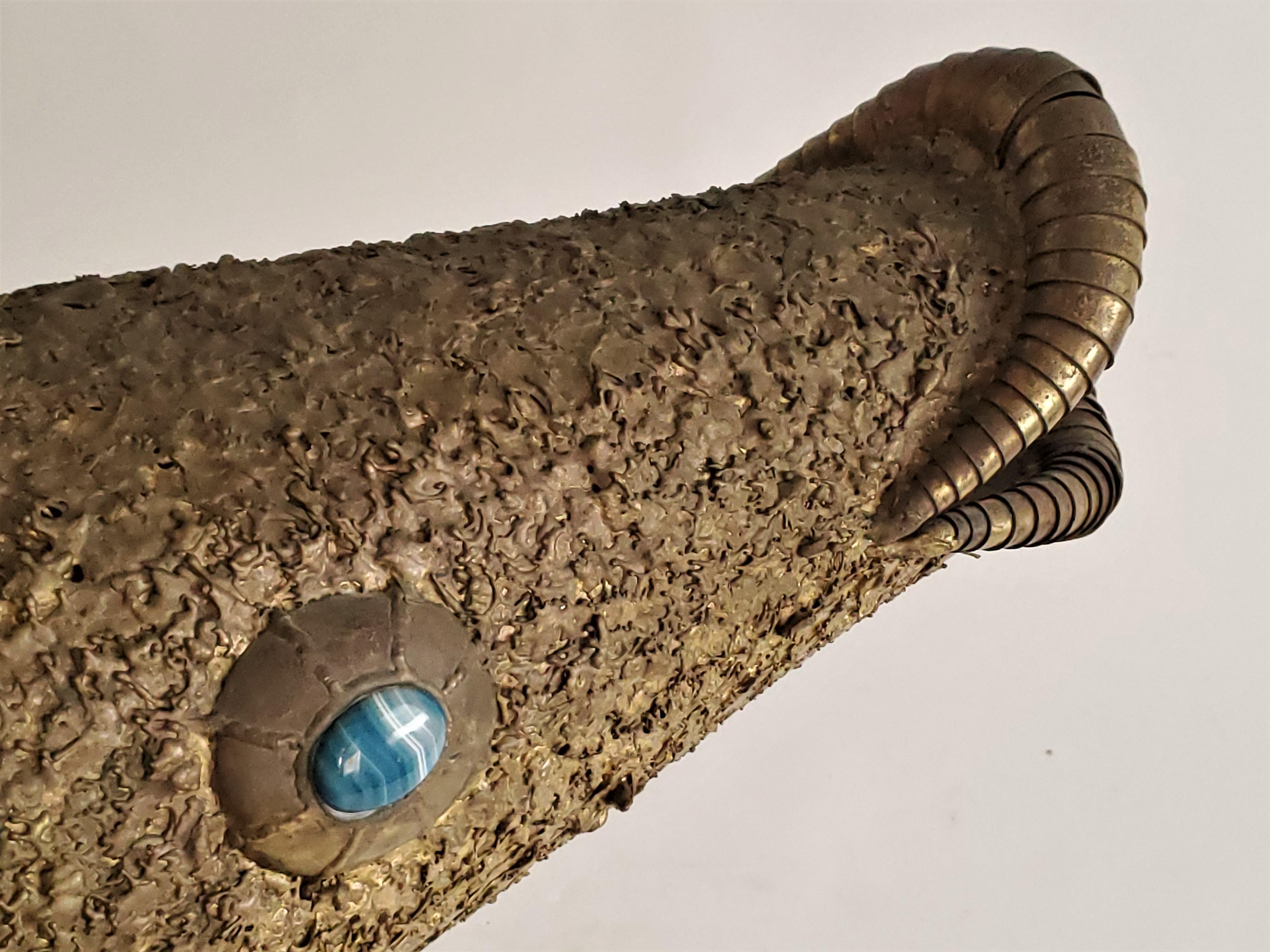 1970s, Henri Fernandez  Brass Fountain Style Fish Sculpture, France For Sale 3