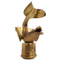 Vintage 1970s, Henri Fernandez  Brass Fountain Style Fish Sculpture, France 