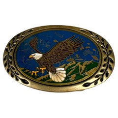 Vintage 1970s Heritage Buckles Eagle Belt Buckle in Solid Brass