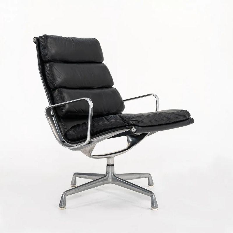 1970s Herman Miller Eames Aluminum Group Pad Lounge Chair in Leather Model EA216 For Sale 4