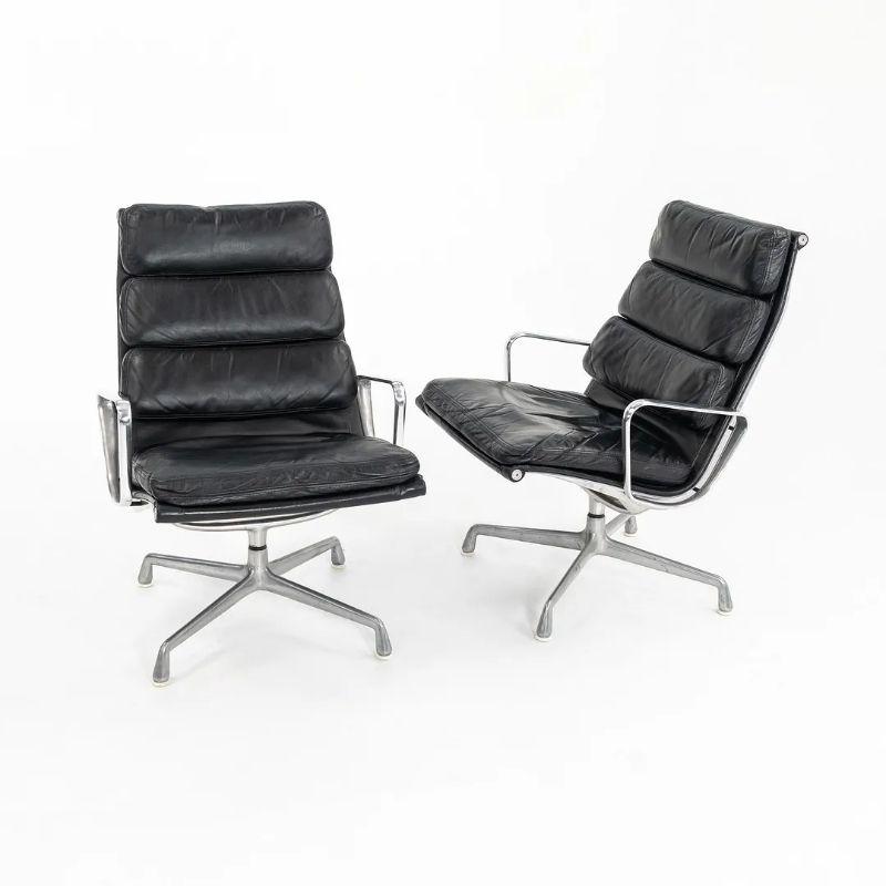 This is an Eames Aluminum Group Soft Pad Lounge Chair, model EA216, produced by Herman Miller in the USA in the 1970s. The listed price includes one lounge chair, and we have several available for individual sale. The pieces came from a Brutalist