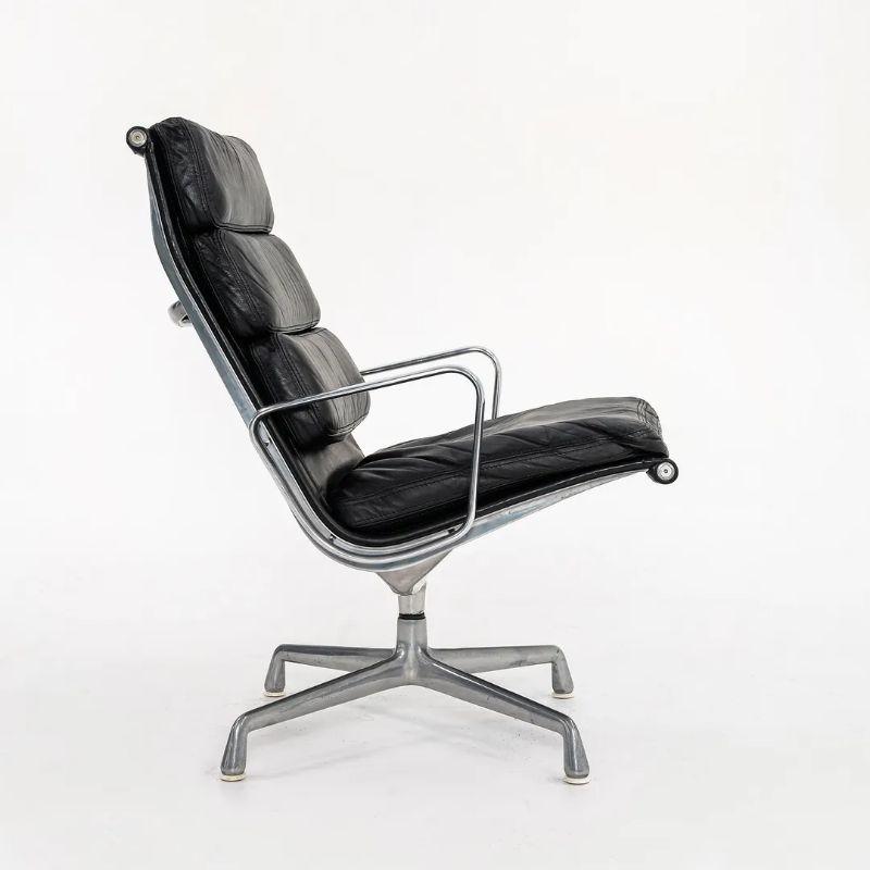 1970s Herman Miller Eames Aluminum Group Pad Lounge Chair in Leather Model EA216 3