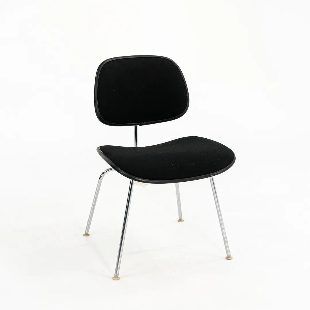 1970s Herman Miller Eames DCMU Chair with Black Fabric Upholstery 8x Available For Sale 3