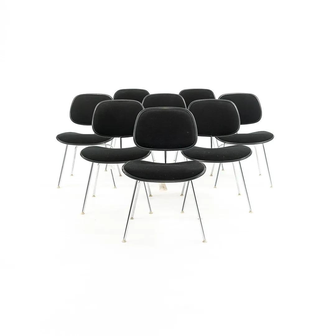 American 1970s Herman Miller Eames DCMU Chair with Black Fabric Upholstery 8x Available For Sale