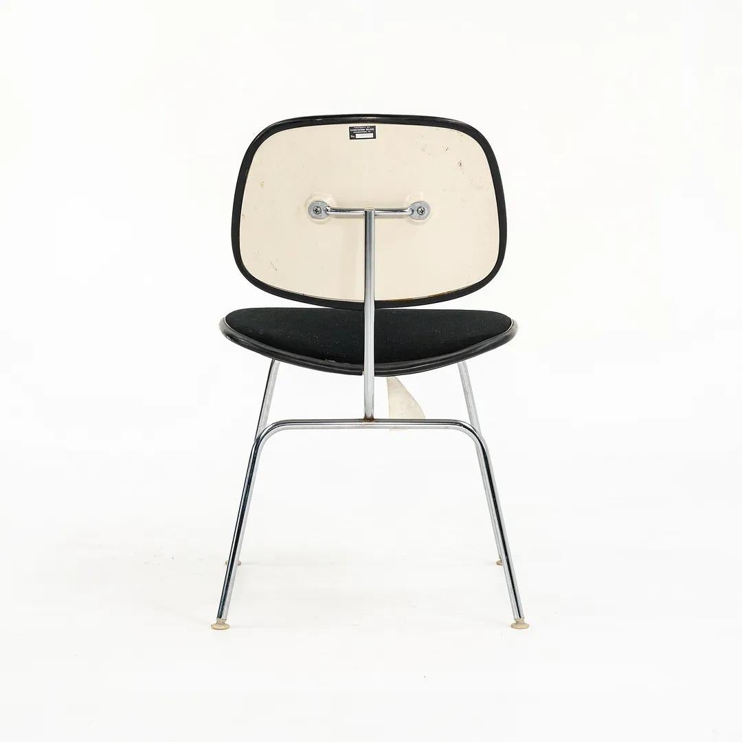 1970s Herman Miller Eames DCMU Chair with Black Fabric Upholstery 8x Available For Sale 1