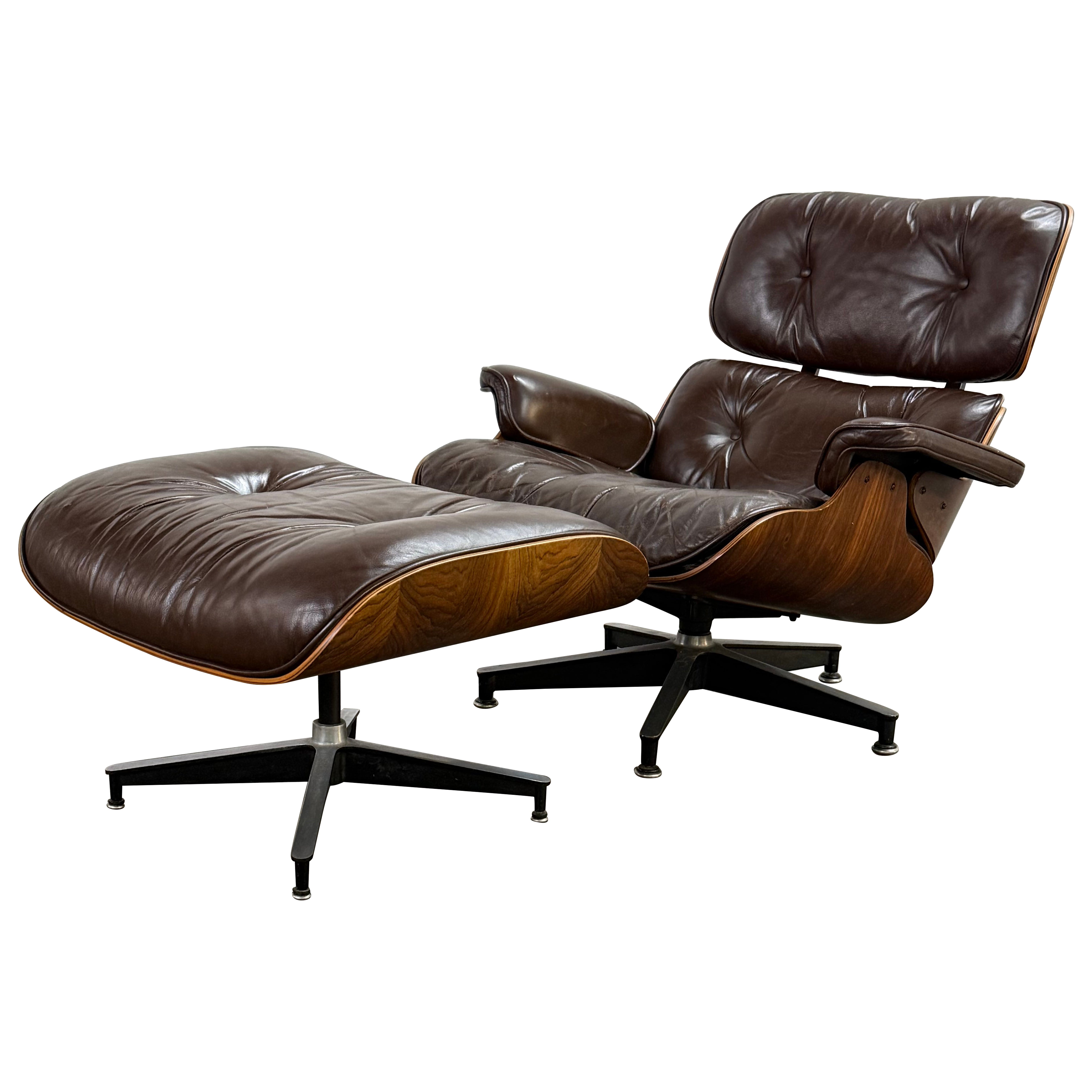 Sedia da salotto e ottomana Herman Miller degli anni 
70 in vendita