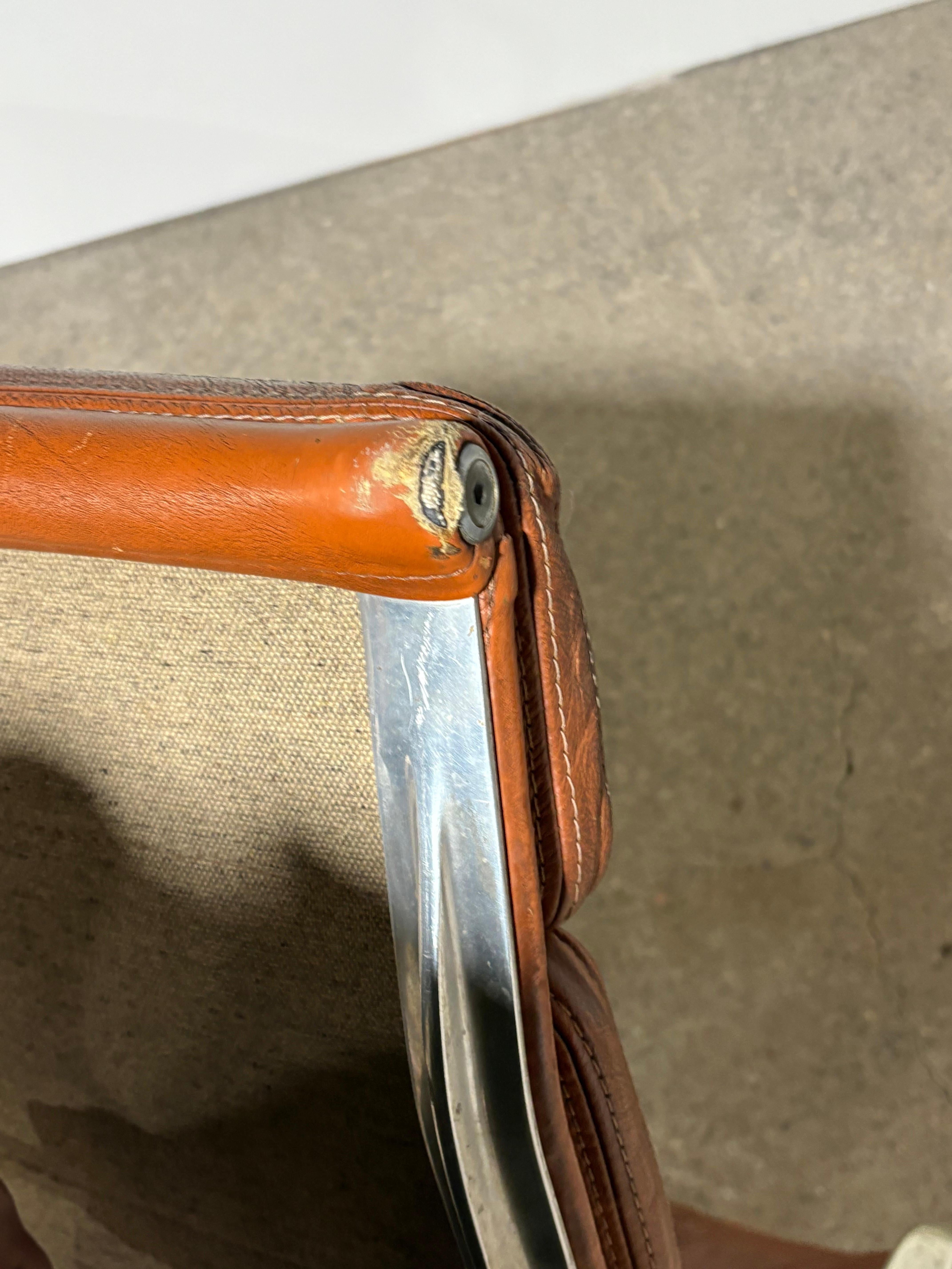 Leather 1970s Herman Miller Eames Soft Pad Chair For Sale
