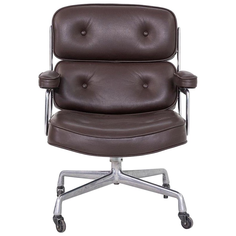 1970s Herman Miller Eames Time Life Chair in Brown Edelman Leather
