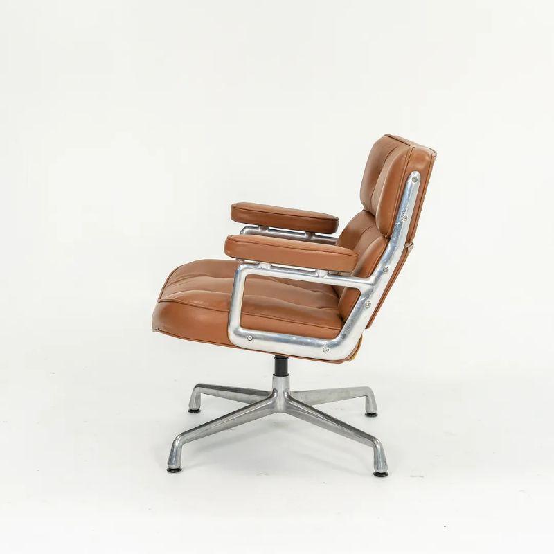 1970s Herman Miller Eames Time Life Lobby Chair in Cognac Leather 2x Available In Good Condition For Sale In Philadelphia, PA