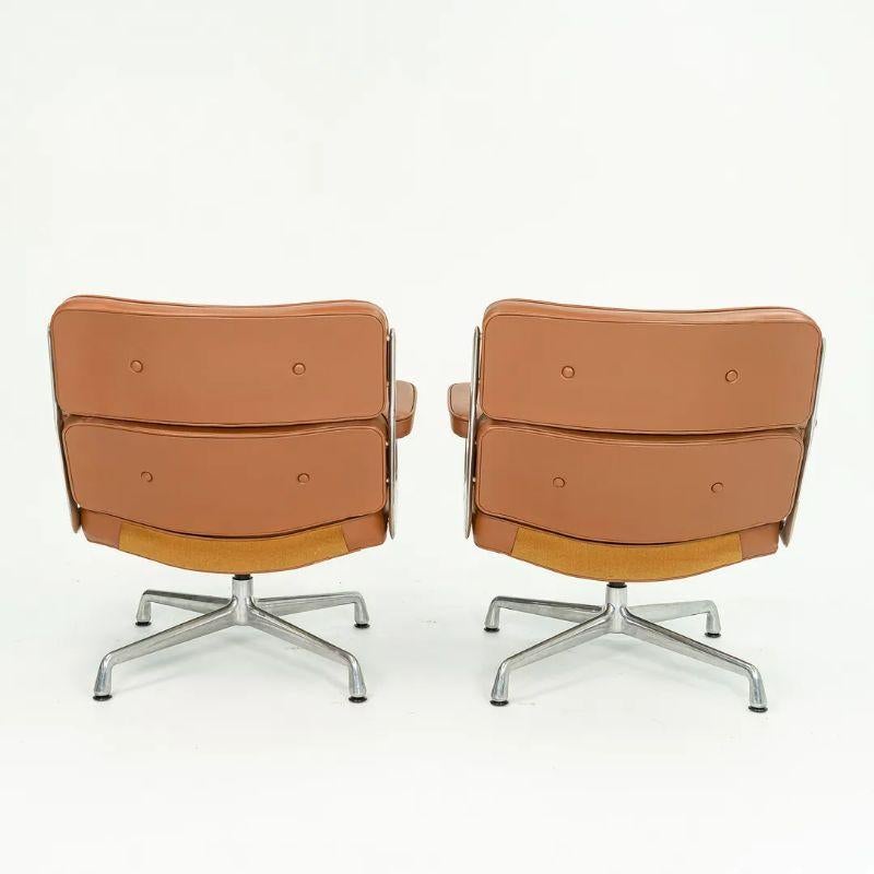 Aluminum 1970s Herman Miller Eames Time Life Lobby Chair in Cognac Leather 2x Available For Sale