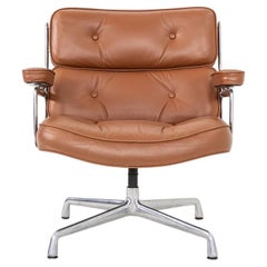 1970s Herman Miller Eames Time Life Lobby Chair in Cognac Leather