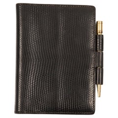 1970er Hermes Schwarzes Leder Mini Directory Cover