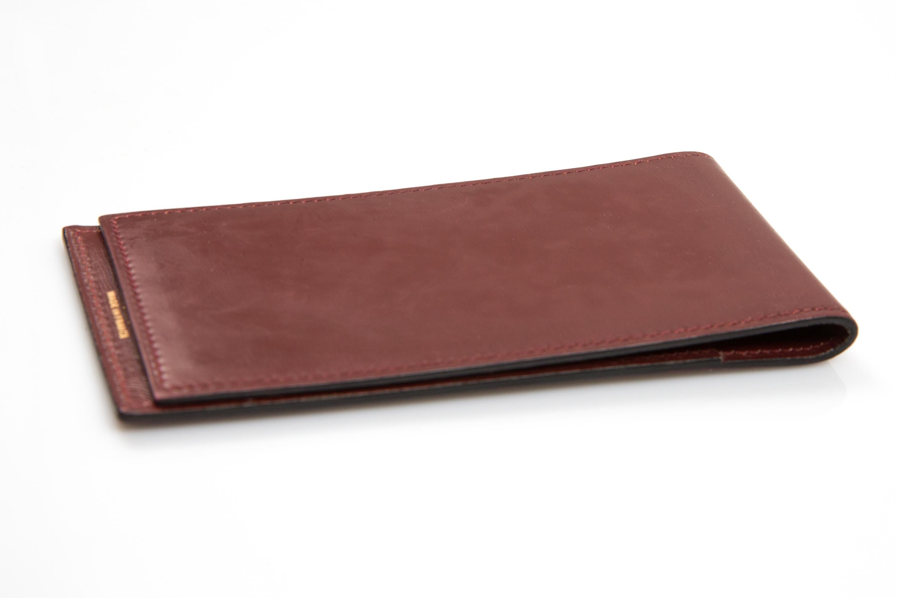 Marrone 1970 Hermes Bordeaux Box Custodia in pelle per appunti in vendita