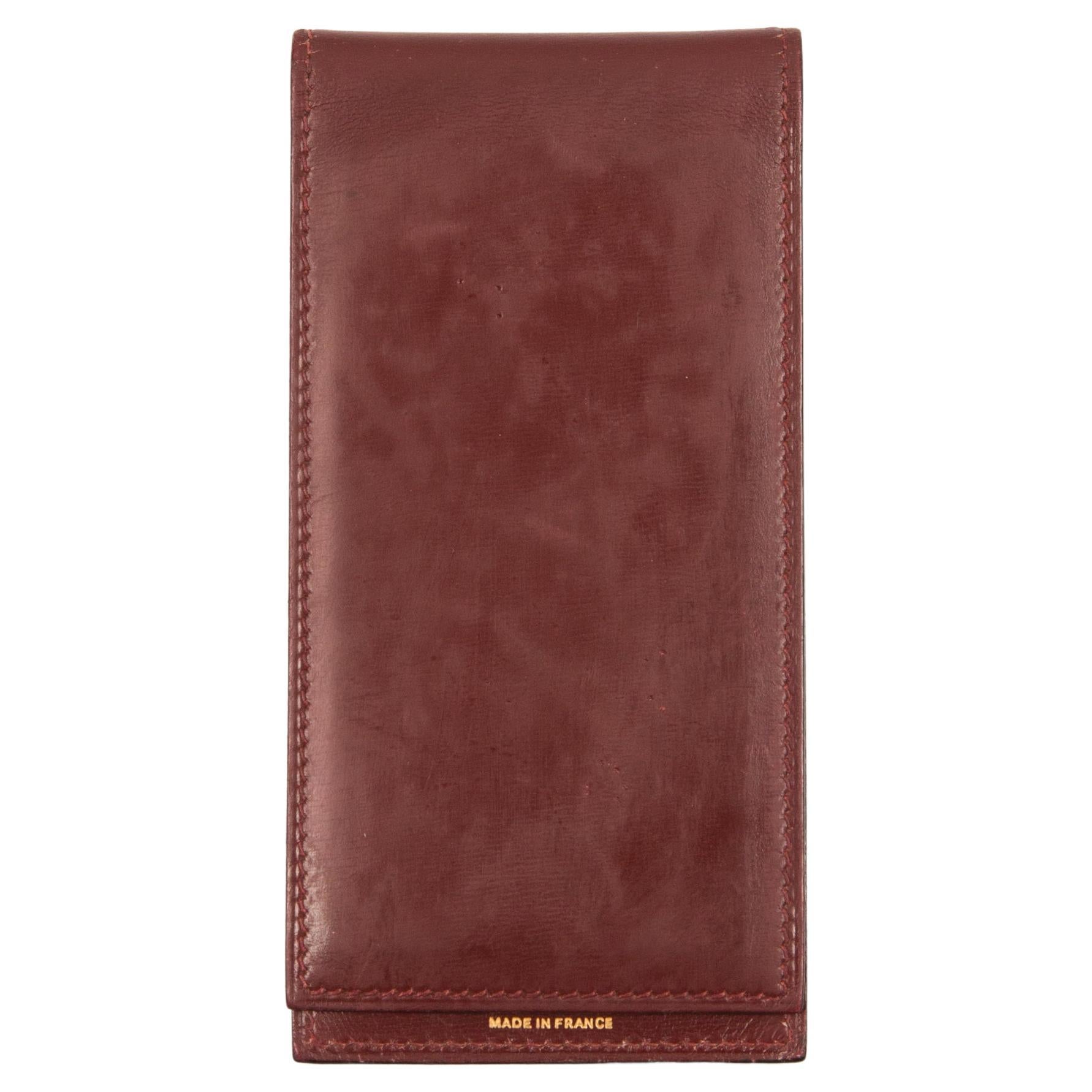 1970s Hermes Bordeaux Box Leather Note Case