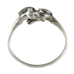 1970s Hermès Signed Horses Heads Silver Bracelet