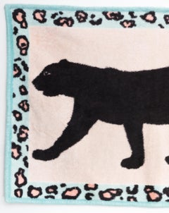 1970s Hermès Small Size Black Panther Cotton Beach Towel (serviette de plage en coton)