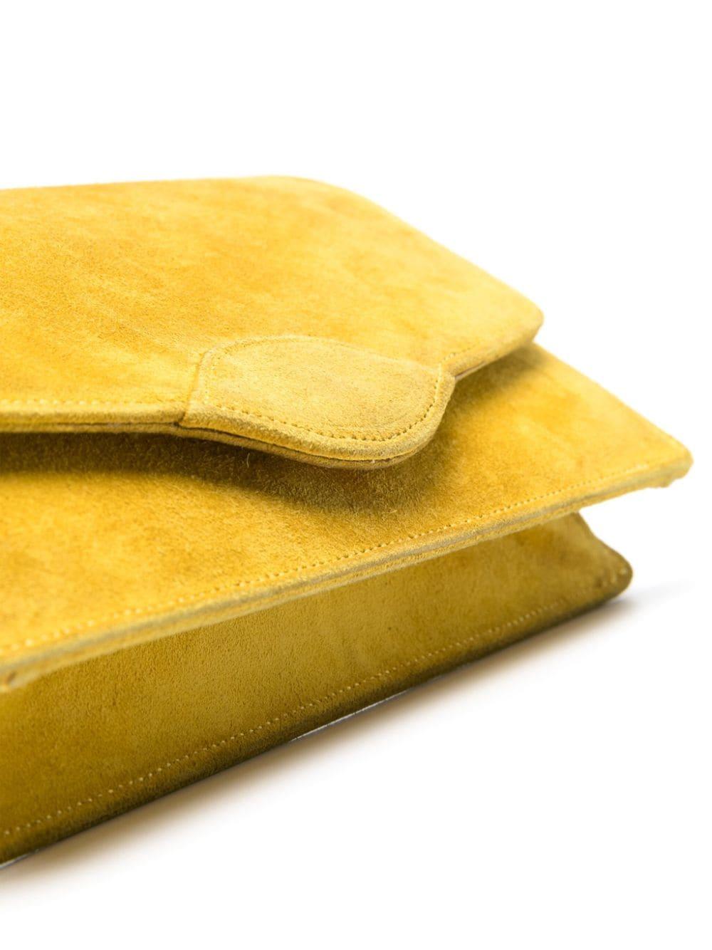 1970s Hermes Yellow Suede Clutch Bag In Good Condition For Sale In Paris, FR