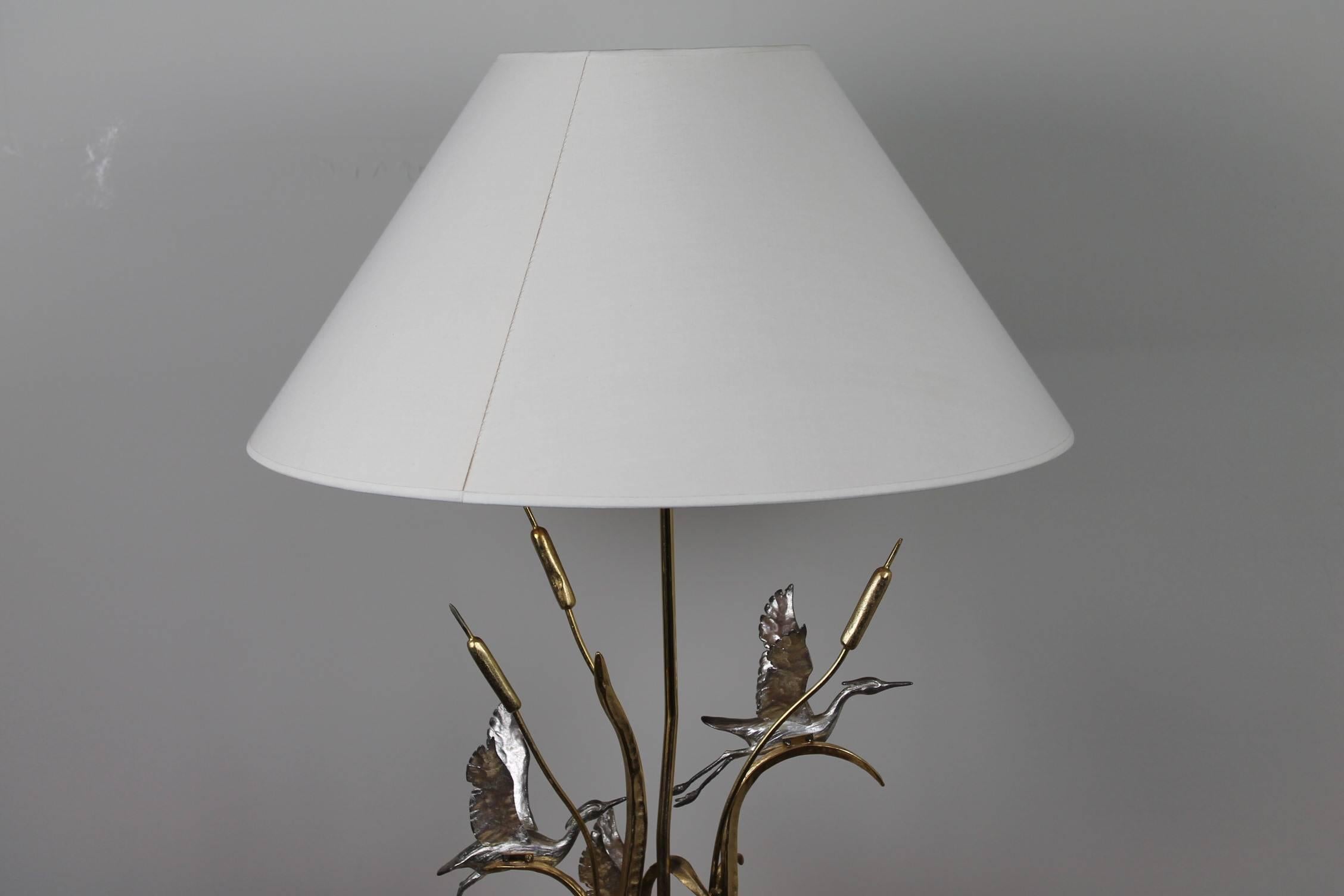 1970s Herons, Cattails Table Lamp by Lanciotto Galeotti for L' Originale, Italy 6