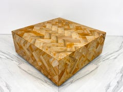 1970er Jahre Fischgräten Onyx Pedestal Couchtisch