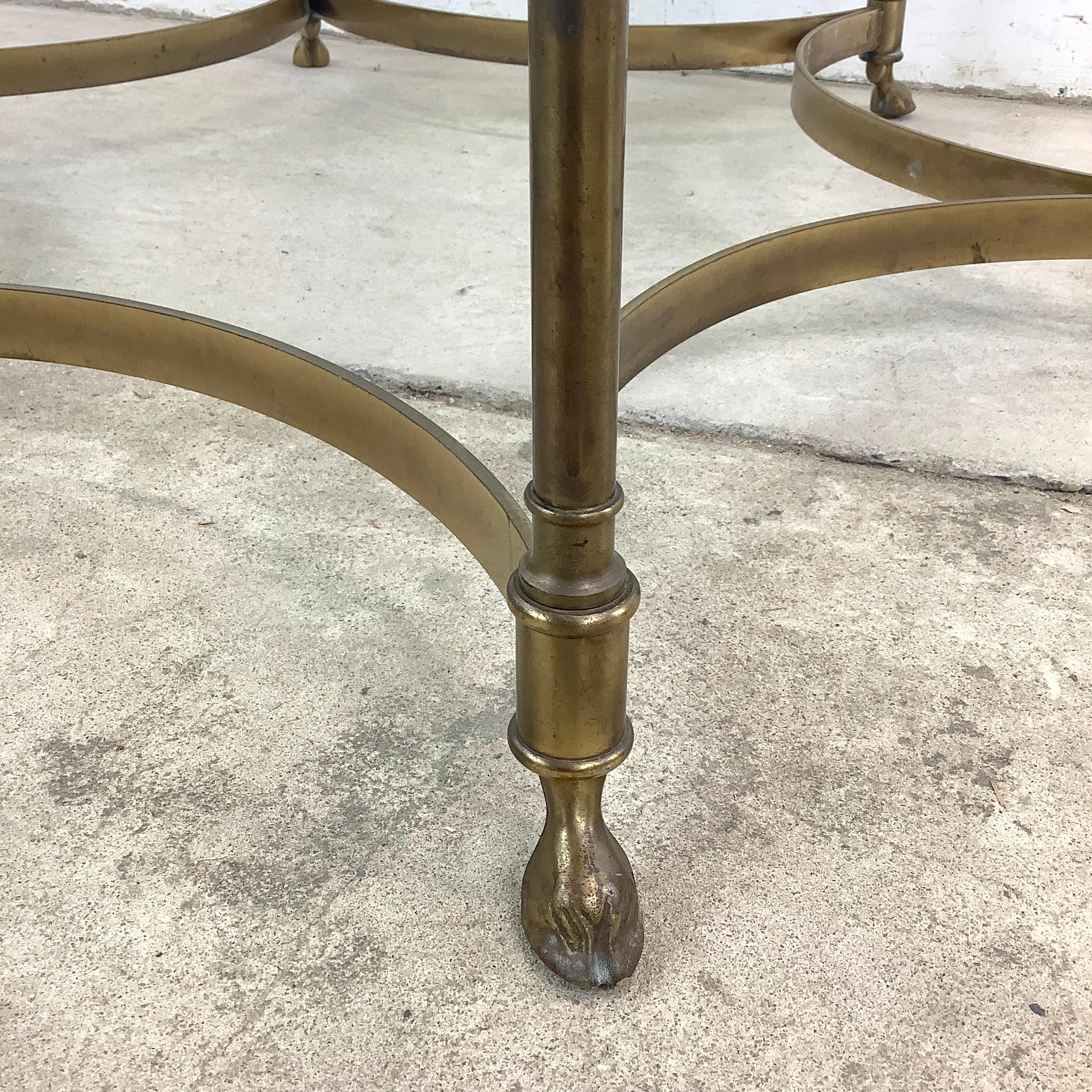 1970s Hexagonal Brass and Glass Coffee Table 12