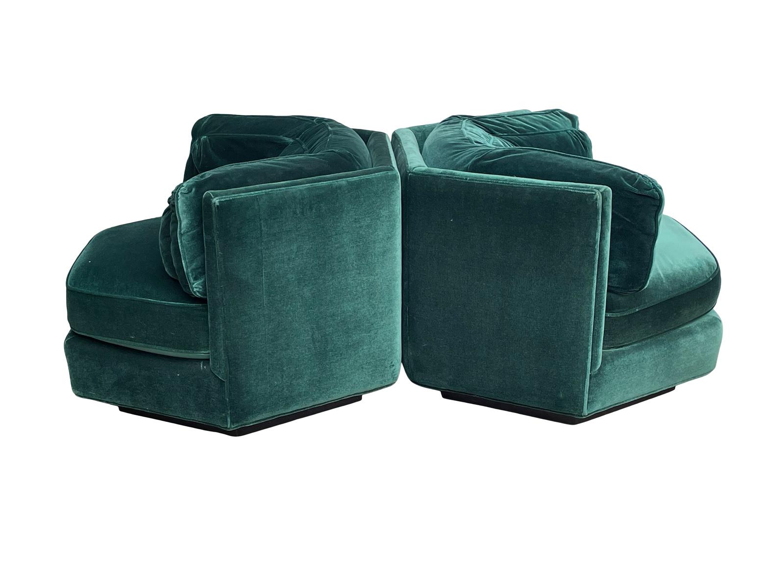 Stunning pair 1970s hexagonal lounge chairs designed by 