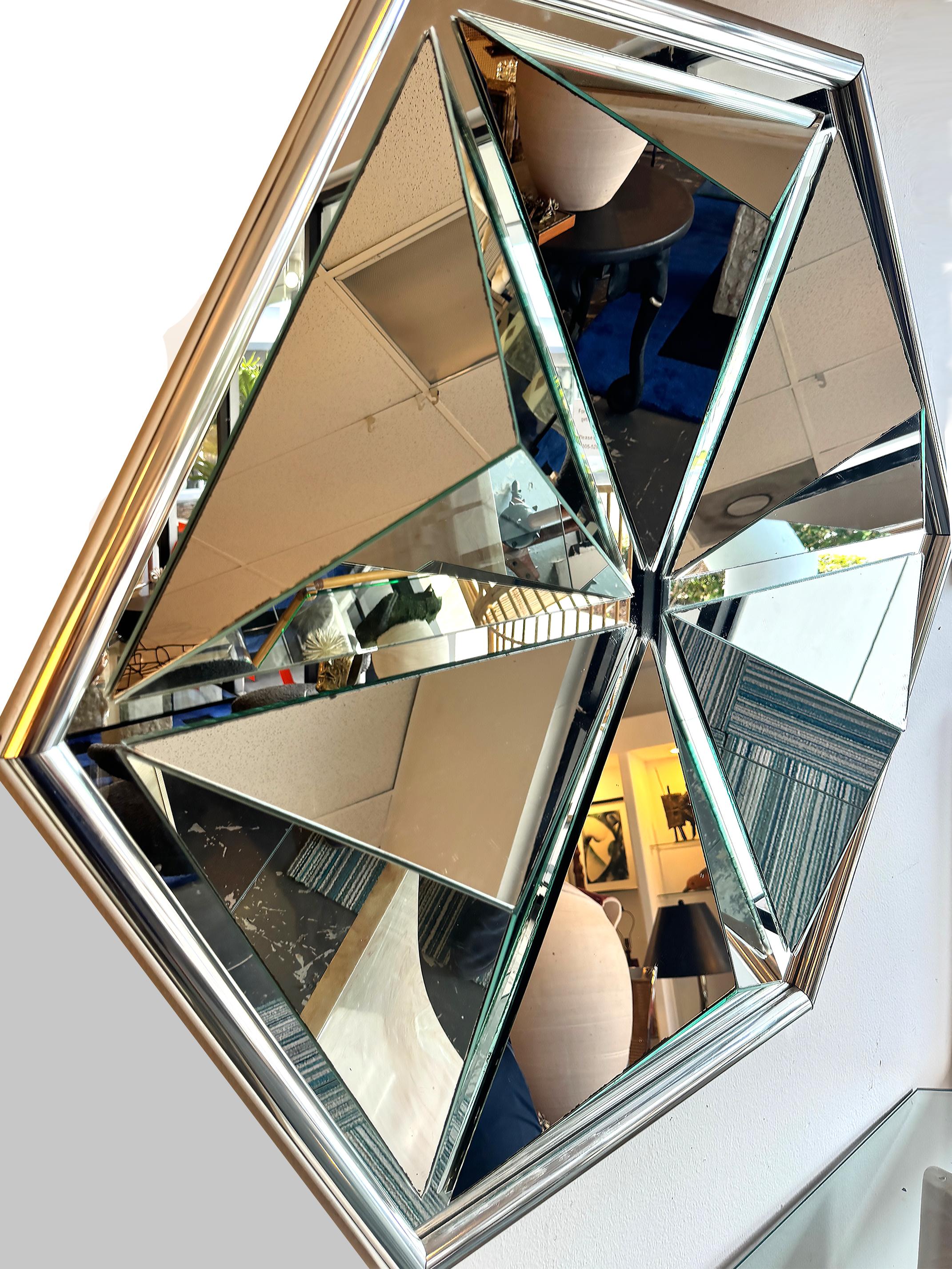 Sechseckige verspiegelte Wandskulptur, Milo Baughman für Thayer Coggin, 1970er Jahre (Nordamerikanisch) im Angebot