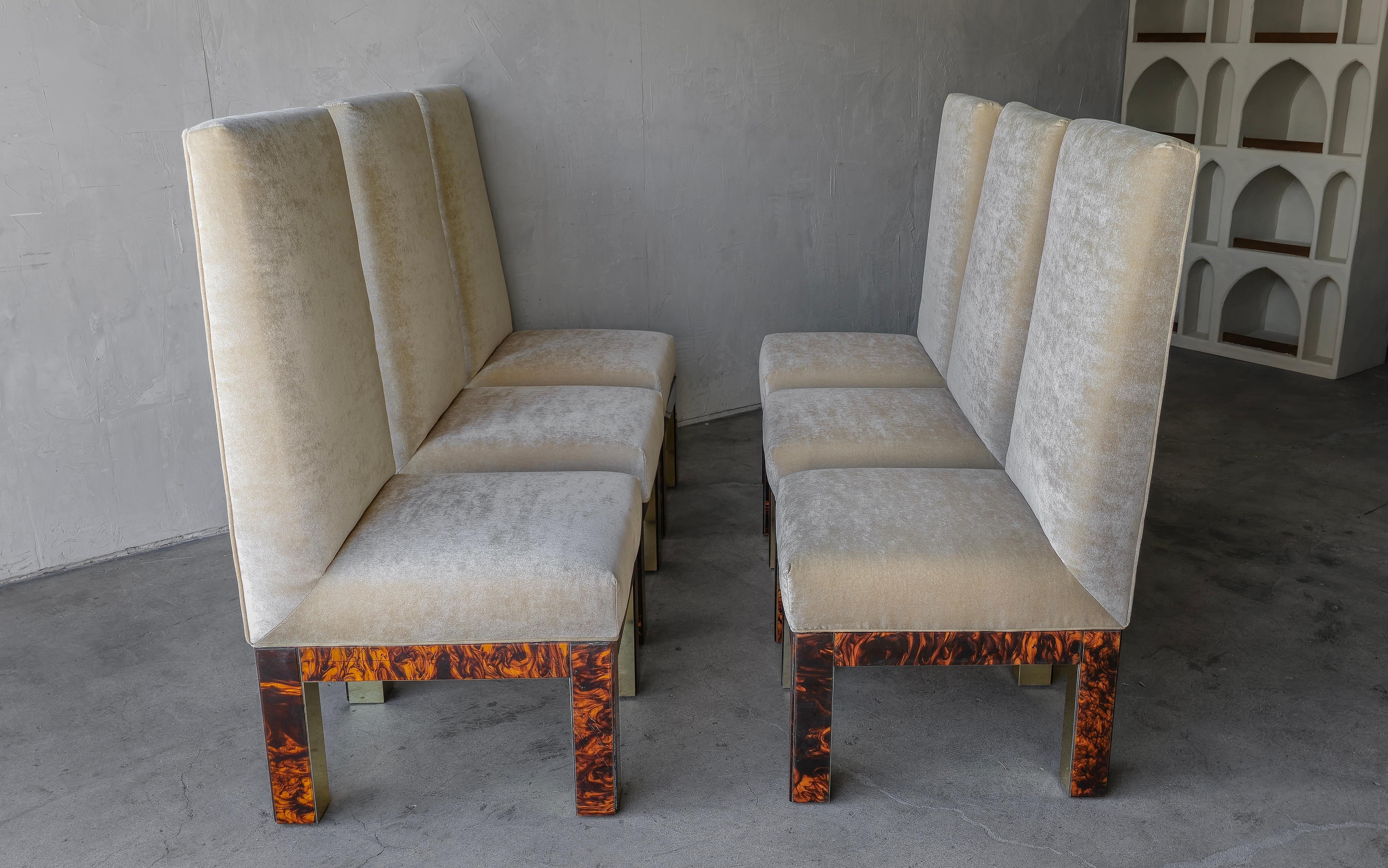 Chaises de salle à manger à dossier haut des années 1970 par Paul Evans - Lot de 6 Bon état - En vente à Las Vegas, NV