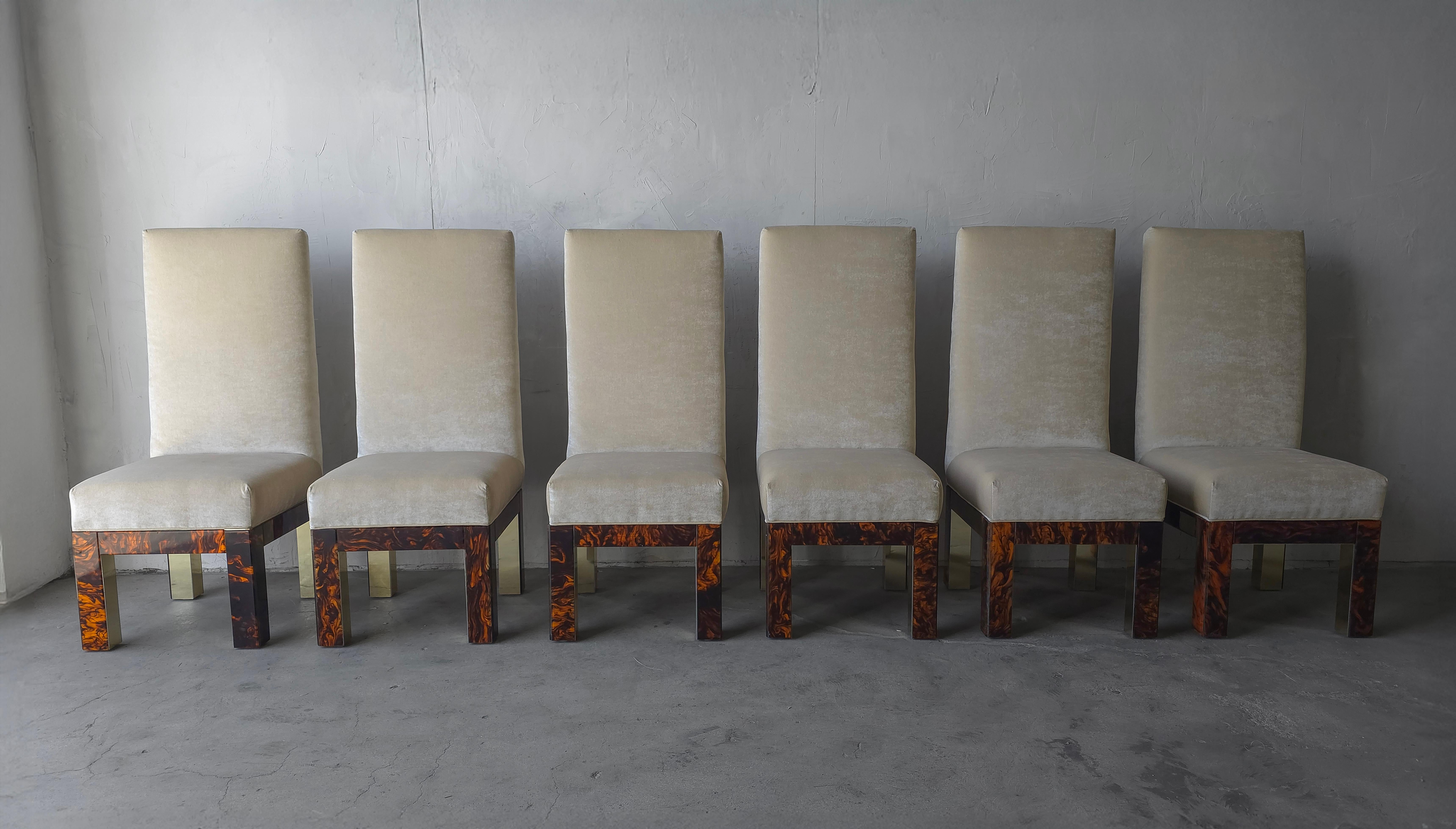 20ième siècle Chaises de salle à manger à dossier haut des années 1970 par Paul Evans - Lot de 6 en vente