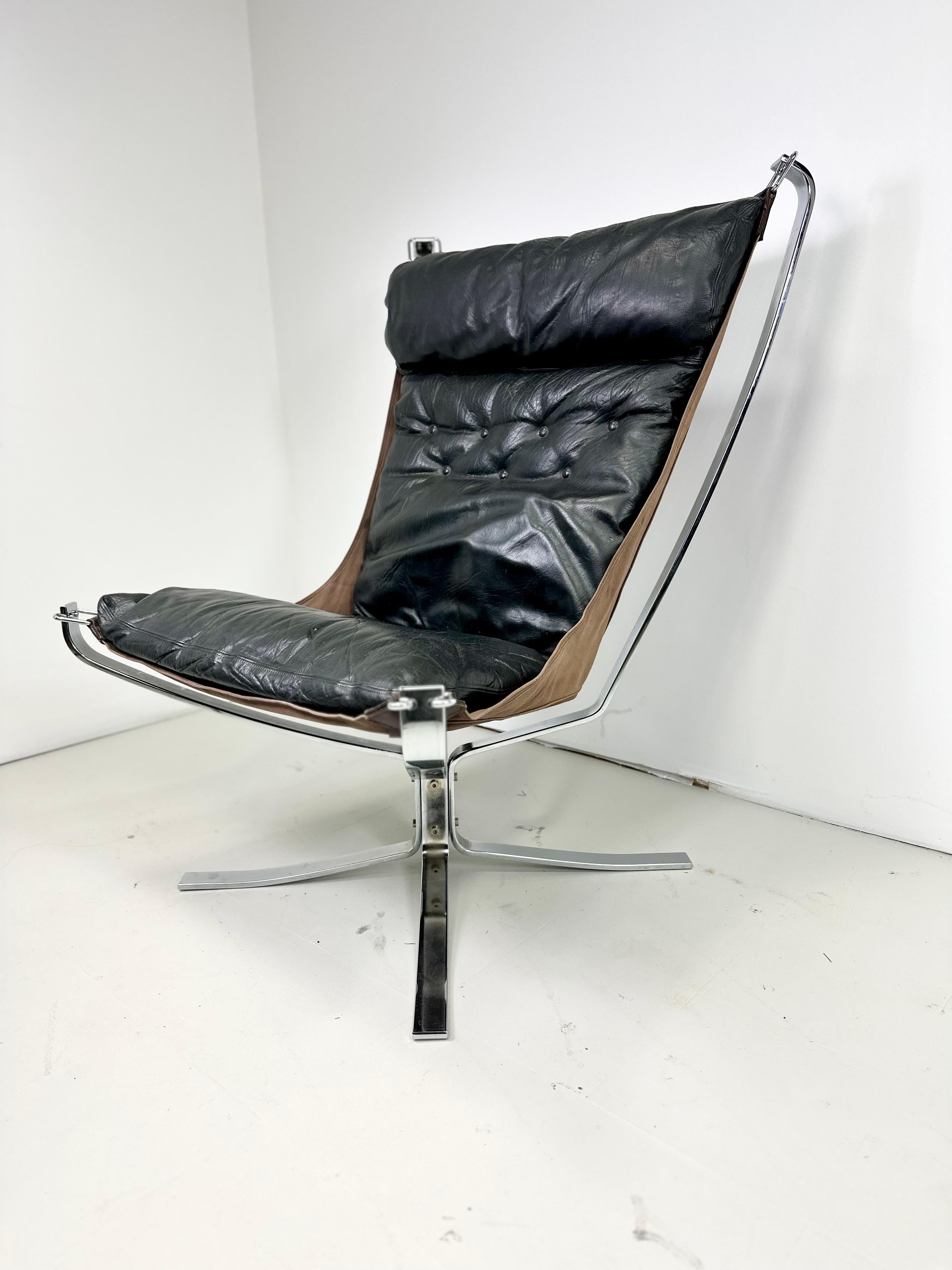 Falcon-Stuhl mit hoher Rückenlehne von Sigurd Ressel, 1970er Jahre (Skandinavische Moderne) im Angebot