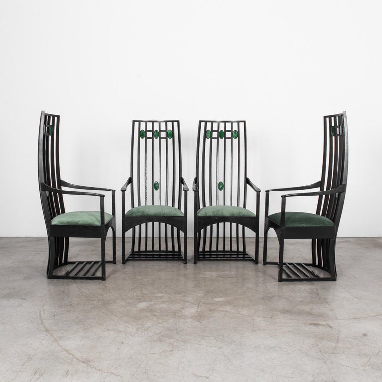 1970s High Back Mackintosh Chairs, Set of 4 at 1stDibs