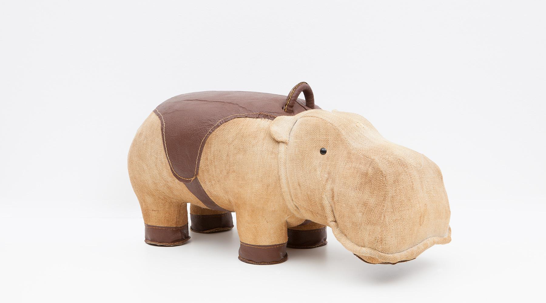 Leather 1970s High-Quality Children Toy 'Hippo' by German Renate Müller 'b' For Sale