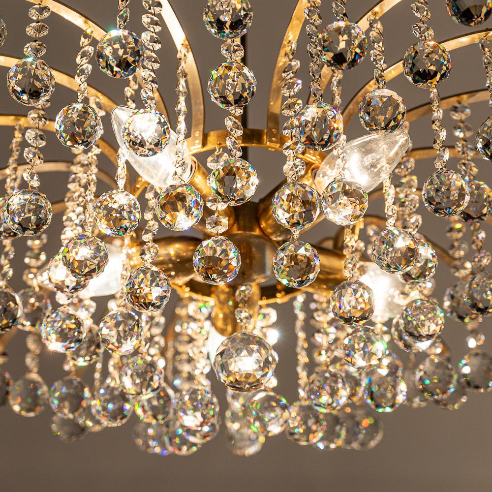 1970s High Quality Crystal Chandelier Attributed to Palwa For Sale 9