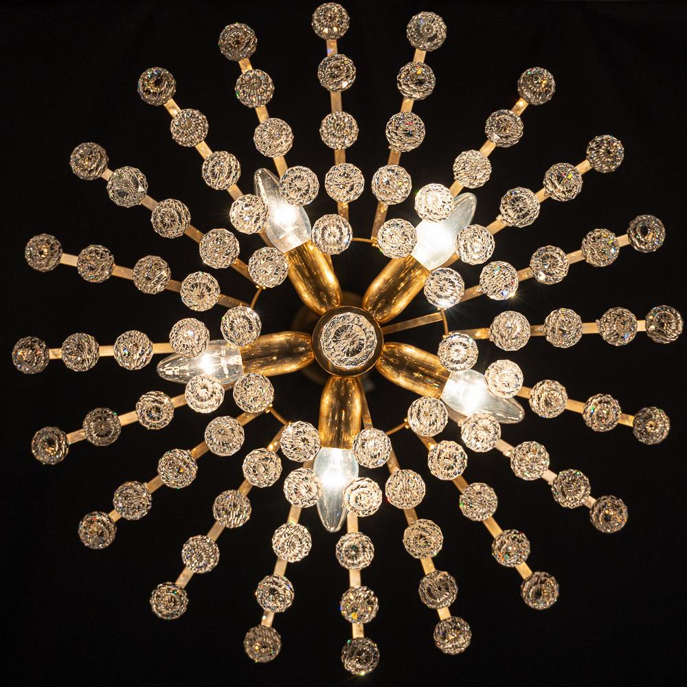 1970s High Quality Crystal Chandelier Attributed to Palwa For Sale 10