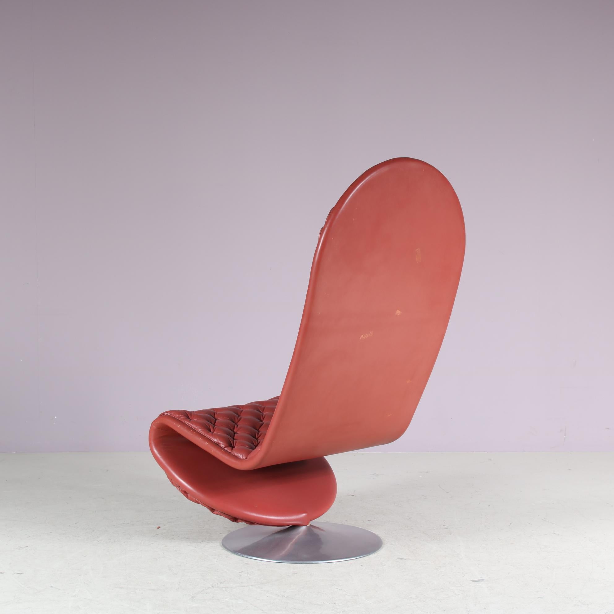 1970 Highback 1-2-3 Chair par Verner Panton pour Fritz Hansen, Danemark Bon état - En vente à Amsterdam, NL