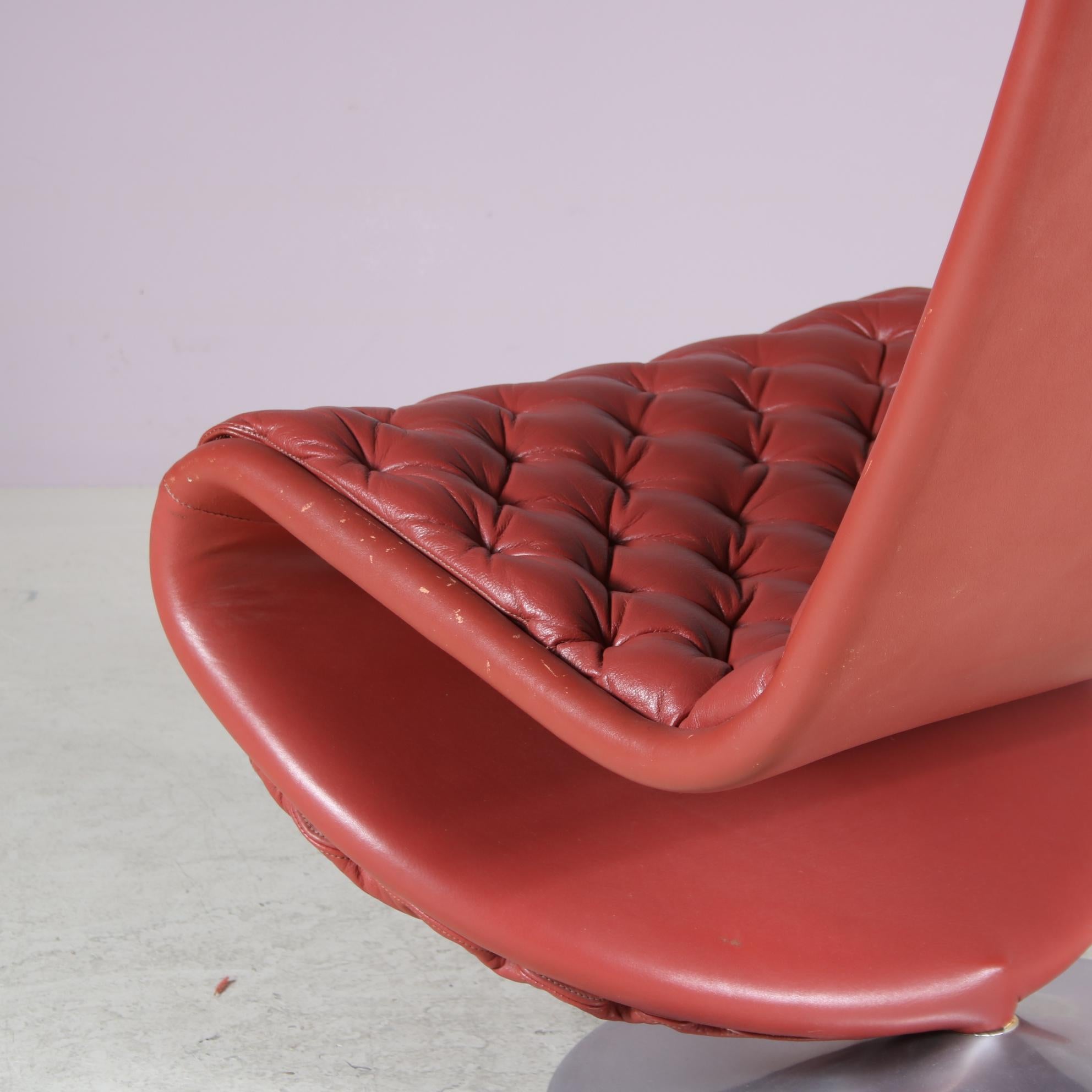 Cuir 1970 Highback 1-2-3 Chair par Verner Panton pour Fritz Hansen, Danemark en vente