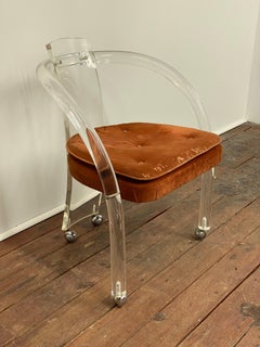 Sedia in lucite piegata di Hill Manufacturing degli anni '70