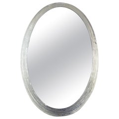 Specchio da parete ovale illuminato in vetro di Egon Hillebrand Lighting del 1970