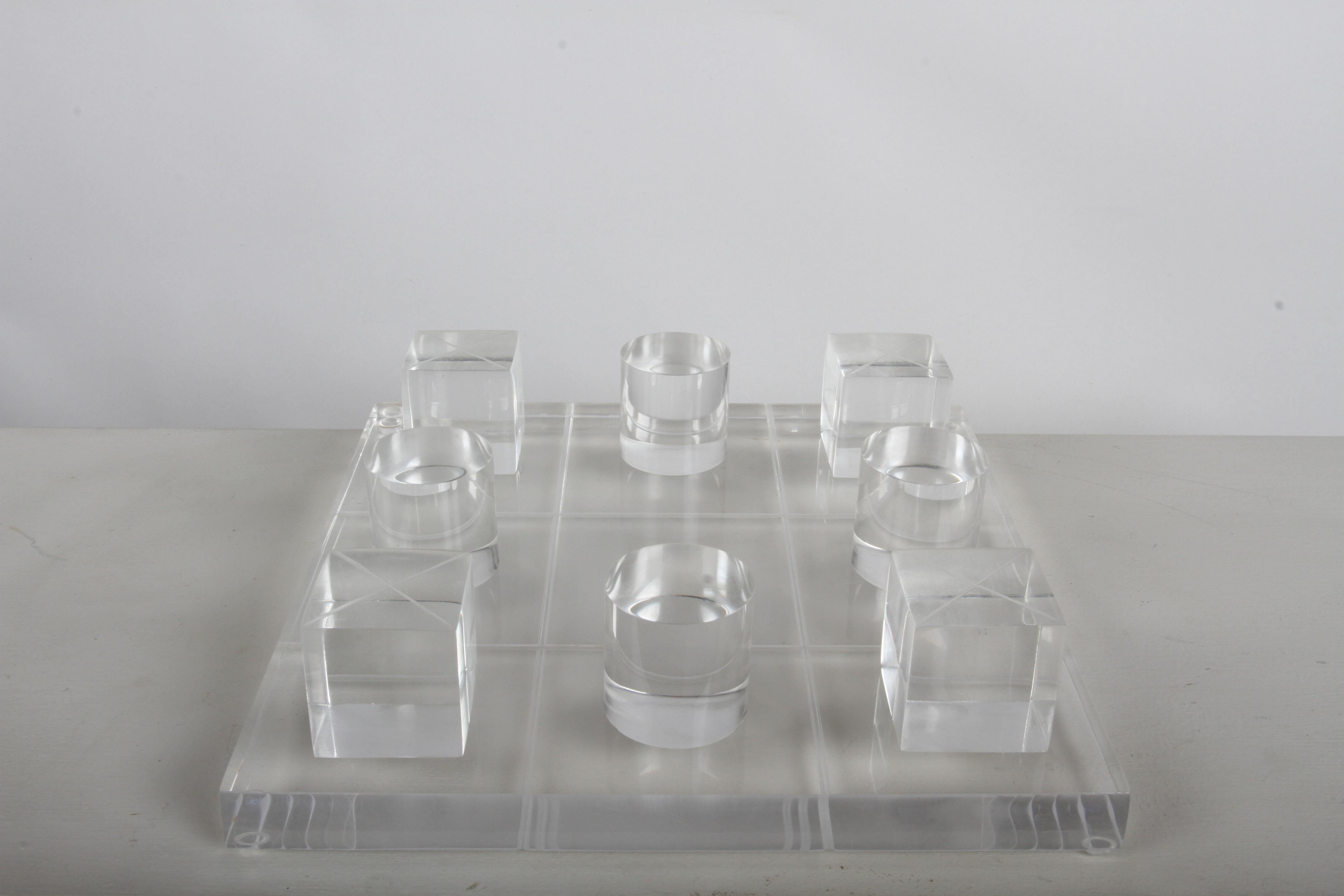 1970s Hivo Van Teal Playful Clear Lucite Tic-Tac-Toe Game or Sculpture ...
