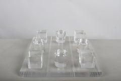 1970s Hivo Van Teal Playful Clear Lucite Tic-Tac-Toe Game or Sculpture - Signed