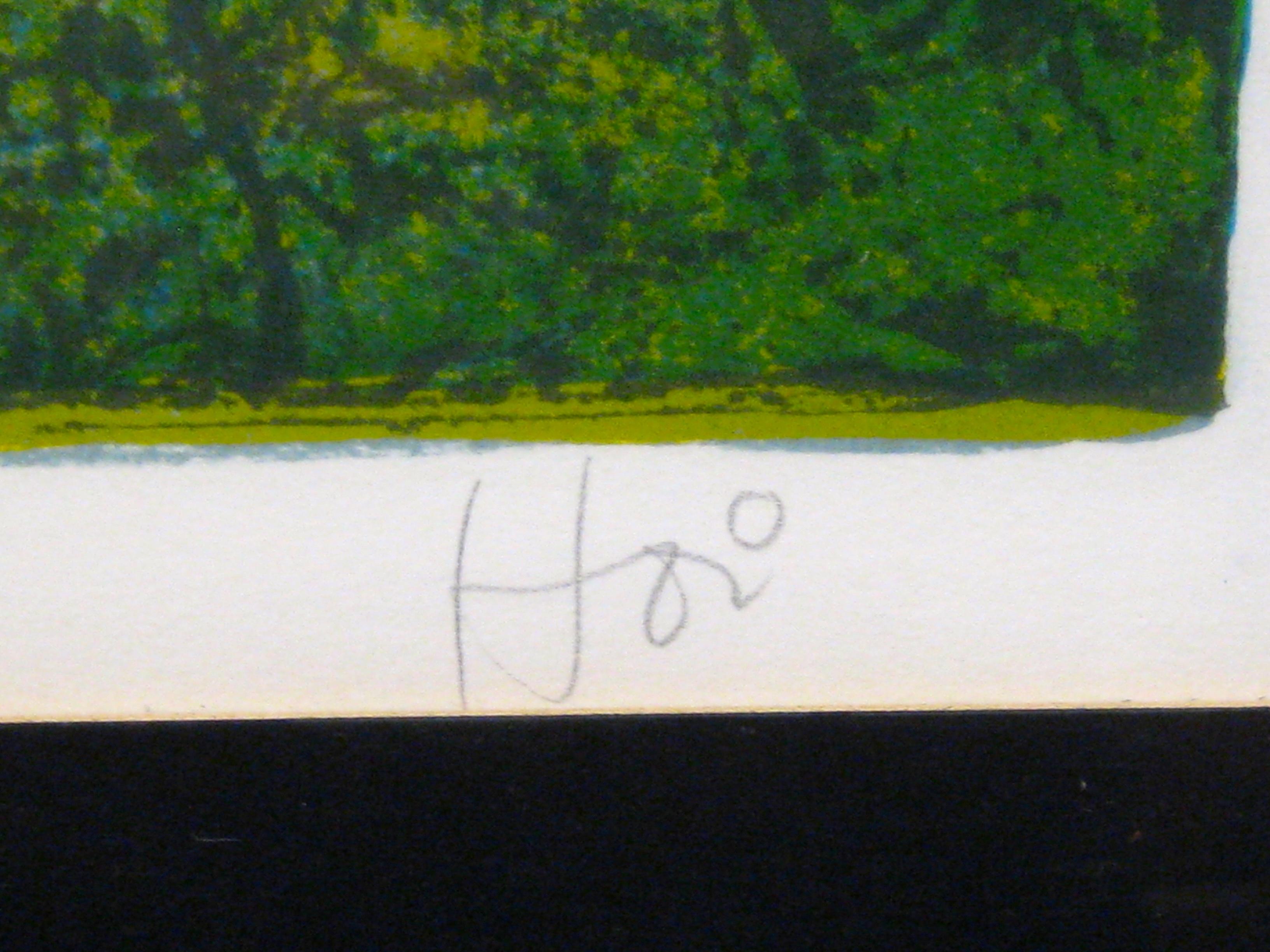 Lithographie abstraite Water Lilies signée et numérotée Hoi Lebadang, années 1970 en vente 2
