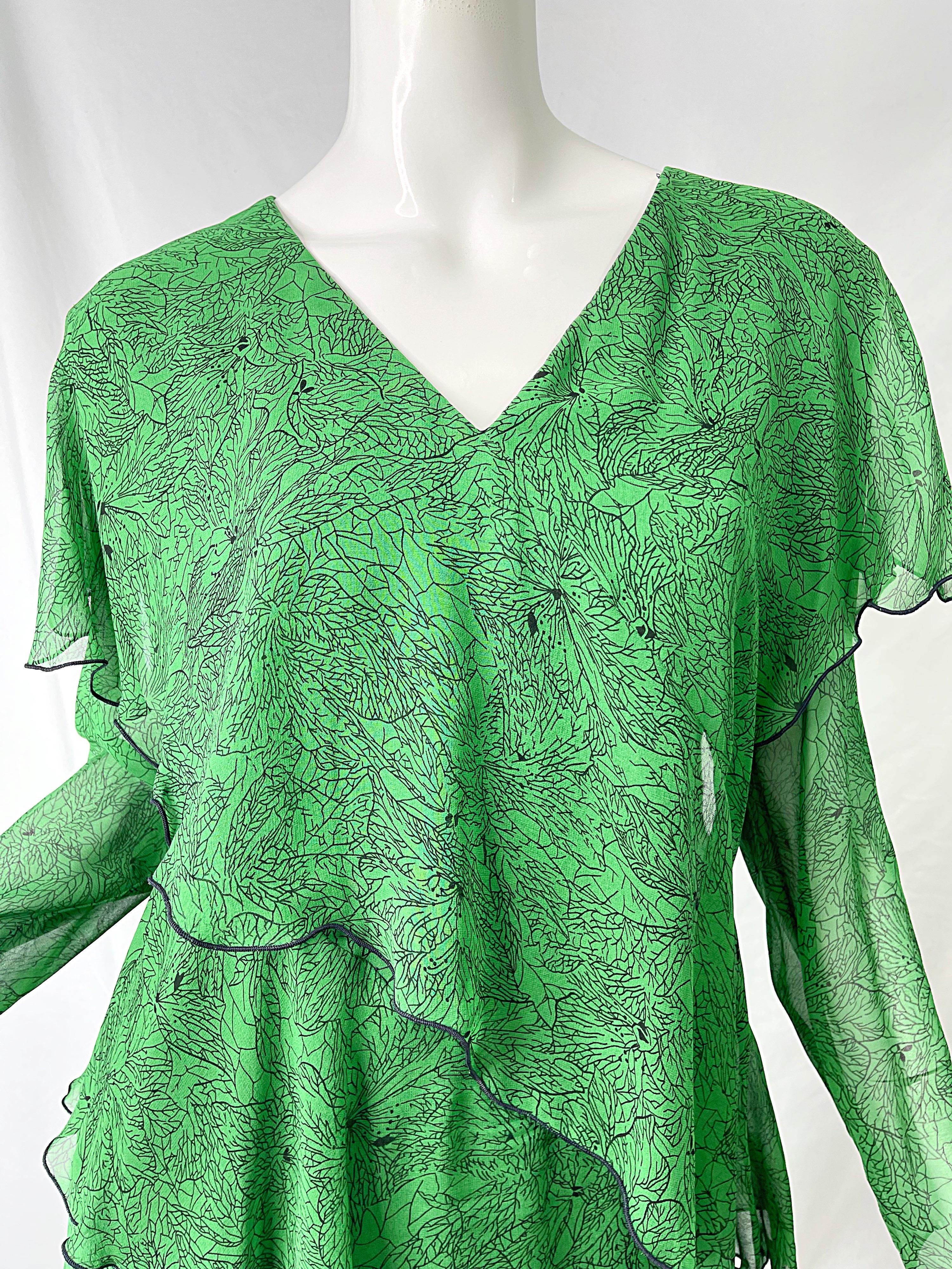 green 70's dress