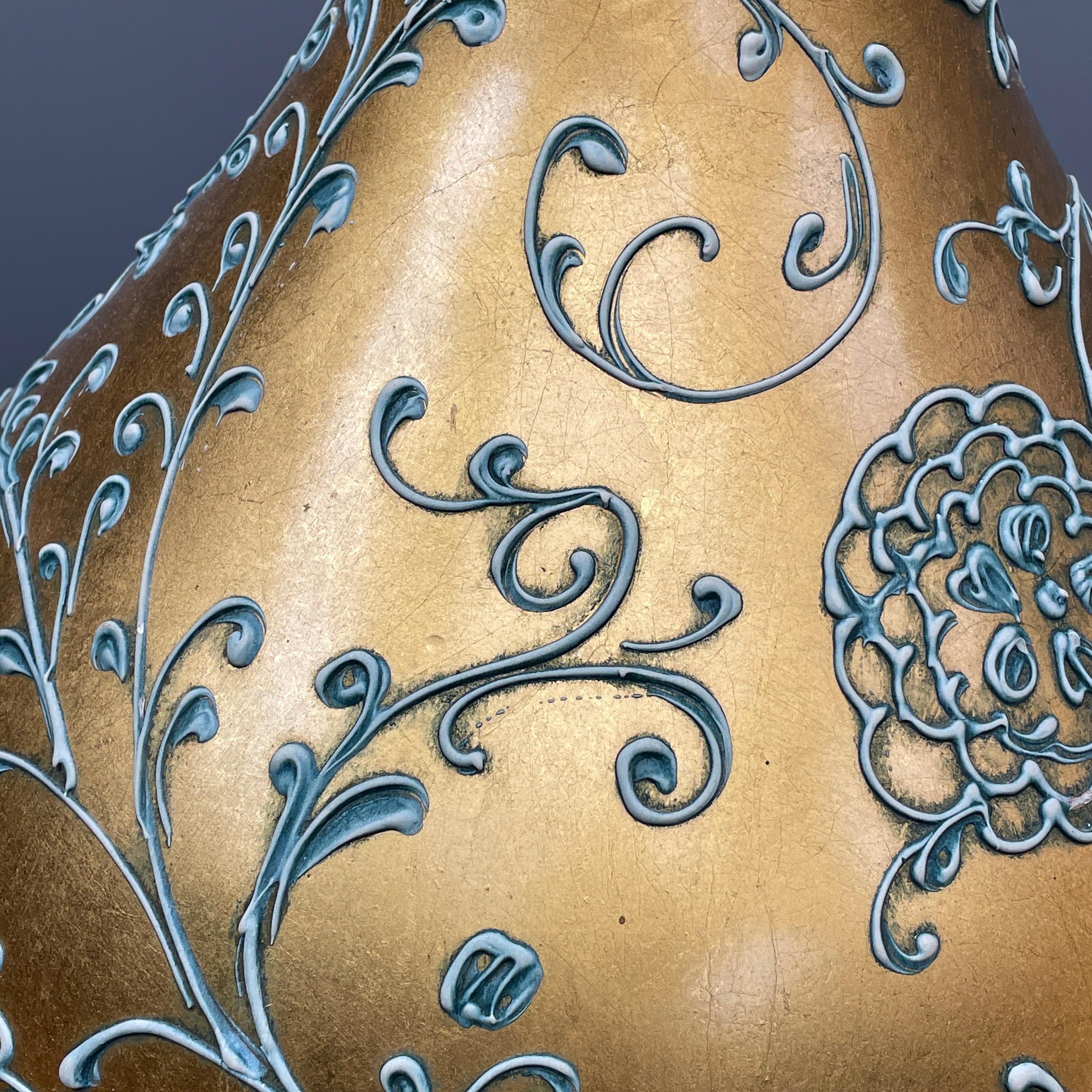 1970s Hollywood Gold Faux Gilt Tassels Monumental Table Lamps Glam Mont im Angebot 5