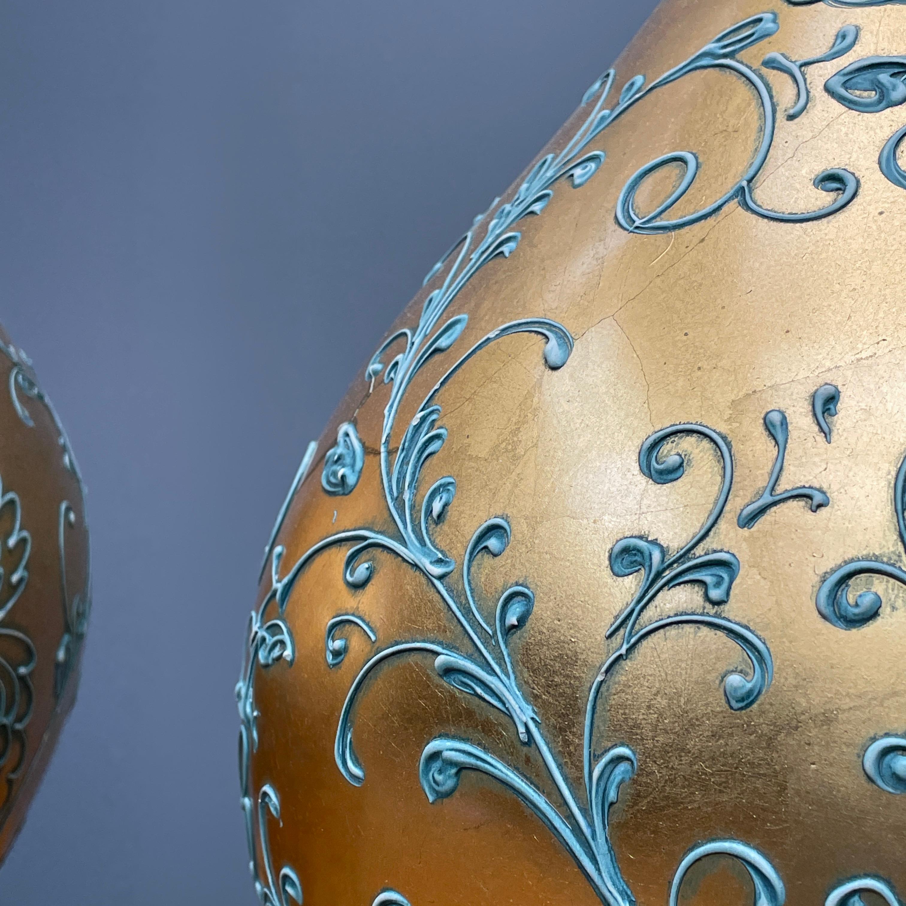 1970s Hollywood Gold Faux Gilt Tassels Monumental Table Lamps Glam Mont im Angebot 6