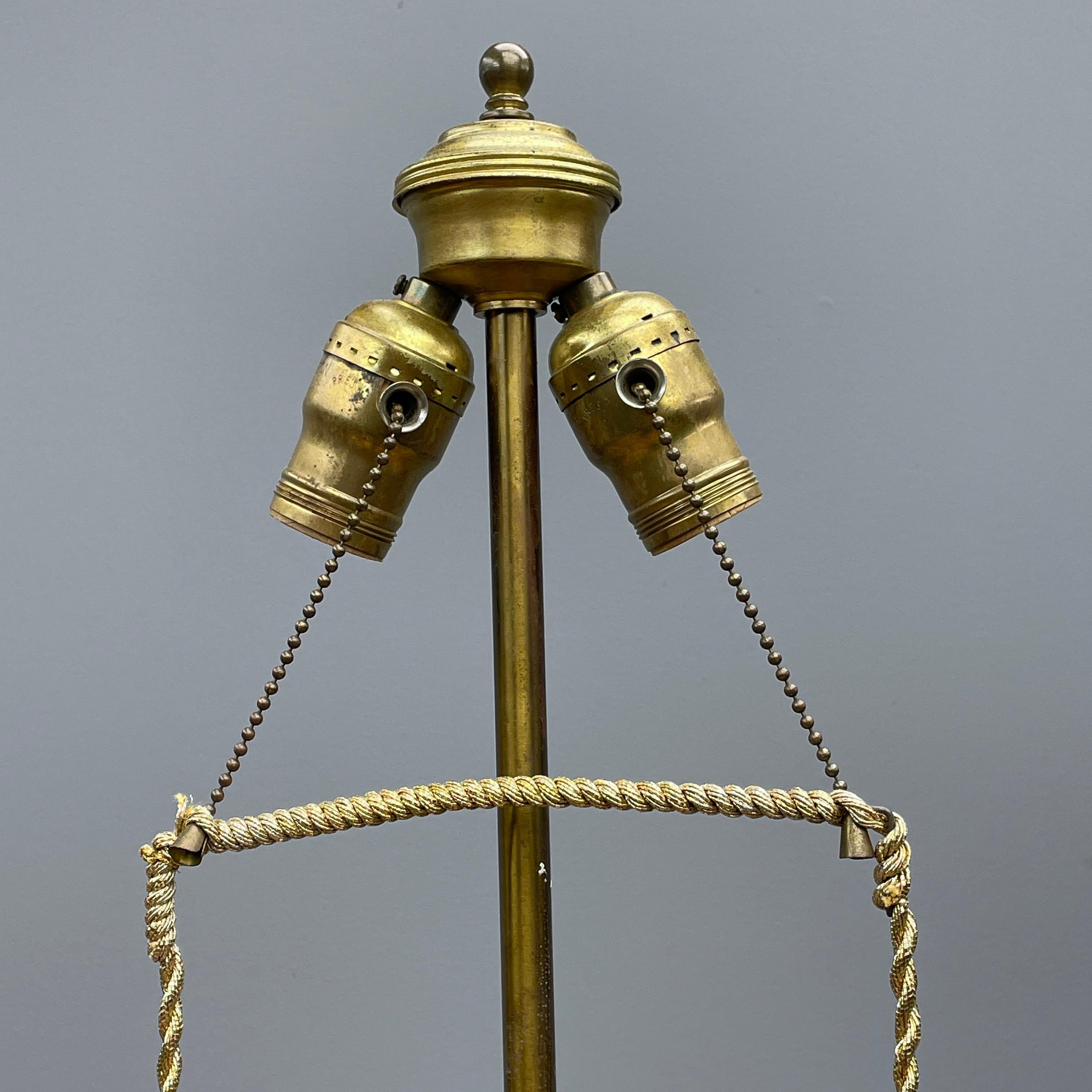 1970s Hollywood Gold Faux Gilt Tassels Monumental Table Lamps Glam Mont im Angebot 2