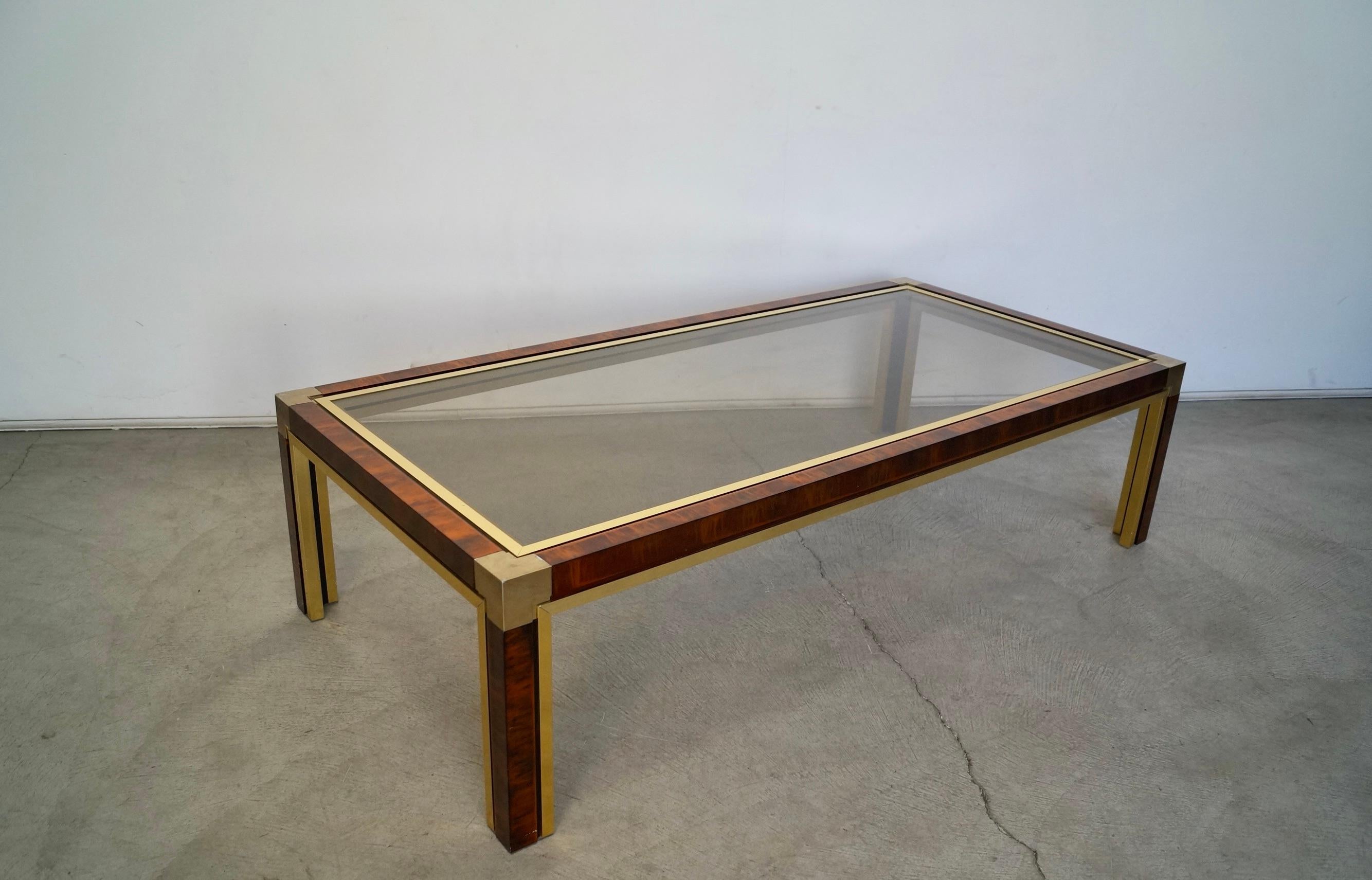 1970s Hollywood Regency Acid Finish Aluminum Coffee Table In Excellent Condition In Burbank, CA