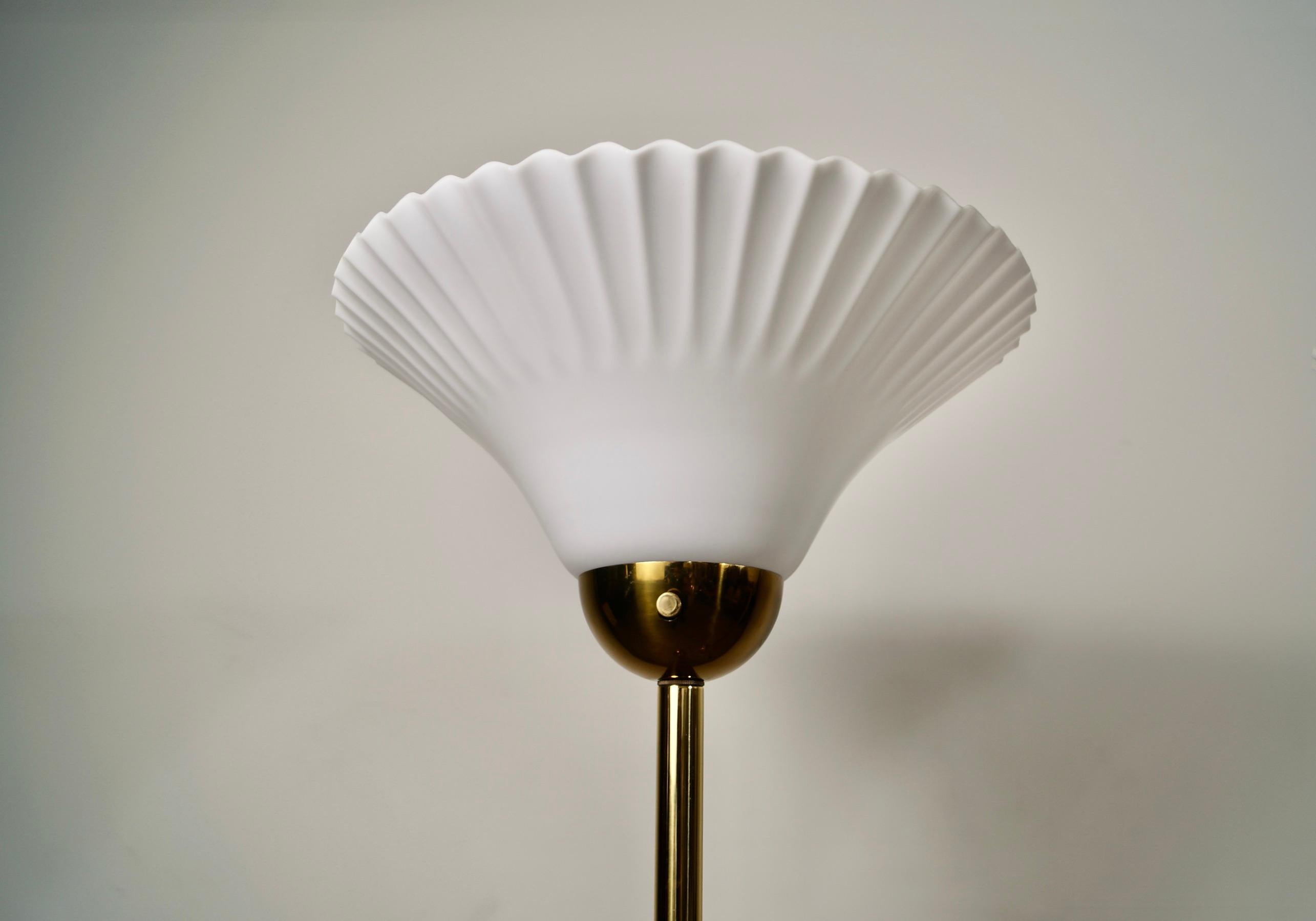 1970's Hollywood Regency Art Deco Brass Floor Lamps - a Pair For Sale 6