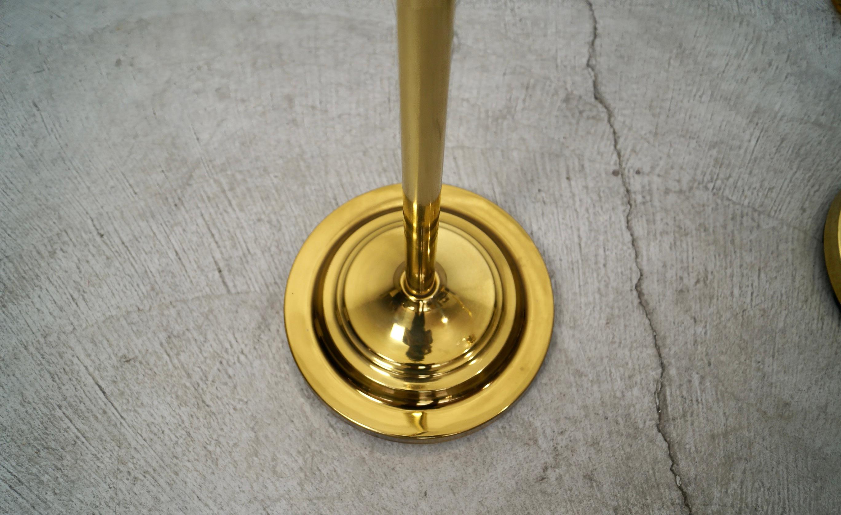 1970's Hollywood Regency Art Deco Brass Floor Lamps - a Pair For Sale 8